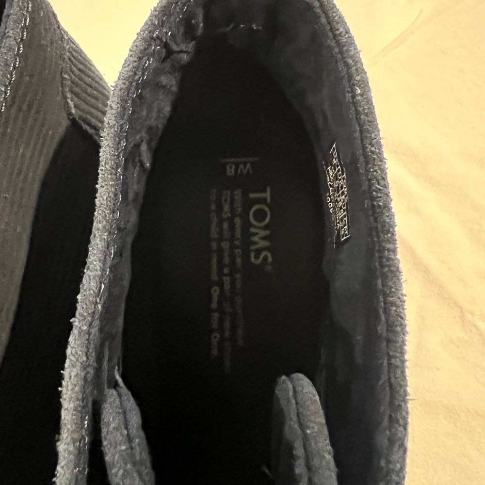 Toms Desert Blue Suede Corduroy lace-up Wedge Ankle Booties - Picture 7 of 8